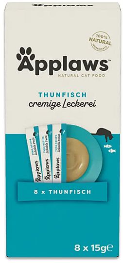 055ec7de67107de610f856128809184f976beae5 Pochúťka APPLAWS Cat Treat Tuna puree 8x15g – Obrázok 1