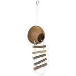 Coconut house with rope ladder, mice, ø 13 × 56 cm