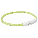 Flash light band USB, TPU/nylon, M–L: 45 cm/ø 7 mm, green