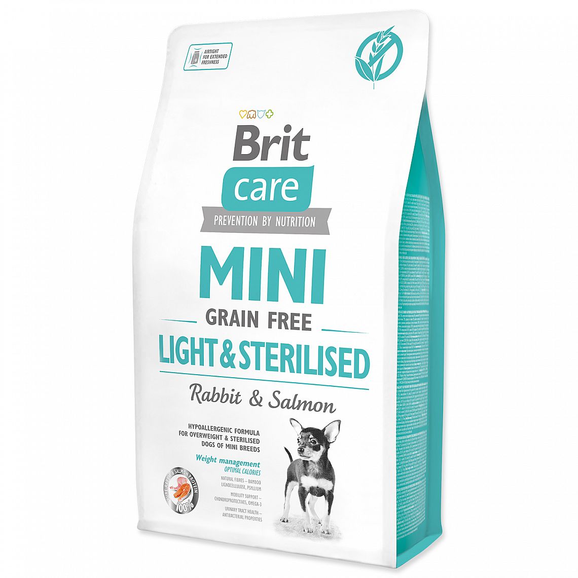 161412a5cac30b3691bbf596c6da92d19c46d12b Brit Care Mini Grain Free Light & Sterilised 2kg – Obrázok 1