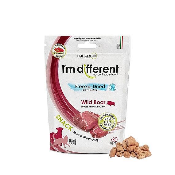 291254fa64284cca5bf5a395062e3cae0f0d8ec3 I´M DIFFERENT SNACK diviak - mrazom sušená maškrta, 40 g – Obrázok 1