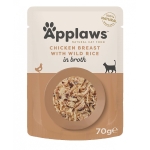 Kapsička APPLAWS Cat Chicken breast with wild rice 70g in broth