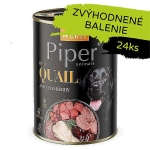 PIPER konzerva pre psov s prepelicou a brusnicami 24×400g