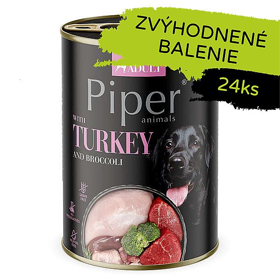 36438ba1ef2b80cd74d9a83c0f723e5f819d10a4 PIPER konzerva pre psov s morkou a brokolicou 24×400g – Obrázok 1
