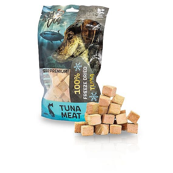 3b38325e492c3e9a661f48c2b2dc2af351b4987a KD SUPER PREMIUM 100% tuniak kocky mäsa sušené mrazom 50g – Obrázok 1