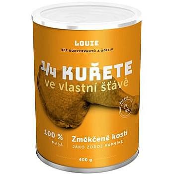 431c2a45d95f156bd4ec8f162037789590377592 Konzerva LOUIE 1/4 kuraťa 400g pre psov – Obrázok 1