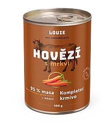 44842be819bf3225c8c63f9406f537026f725185 Konzerva LOUIE hovädzie s mrkvou 400g pre psov – Obrázok 1