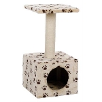 Junior Zamora scratching post, 60 cm, beige with paw prints
