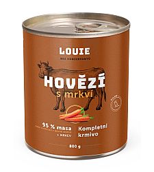 5e19b5669ce74236b0820eea574092488b388108 Konzerva LOUIE hovädzie s mrkvou 800g pre psov – Obrázok 1
