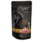 PIPER kapsička pre psov s kuracími srdiečkami a hnedou ryžou 150g