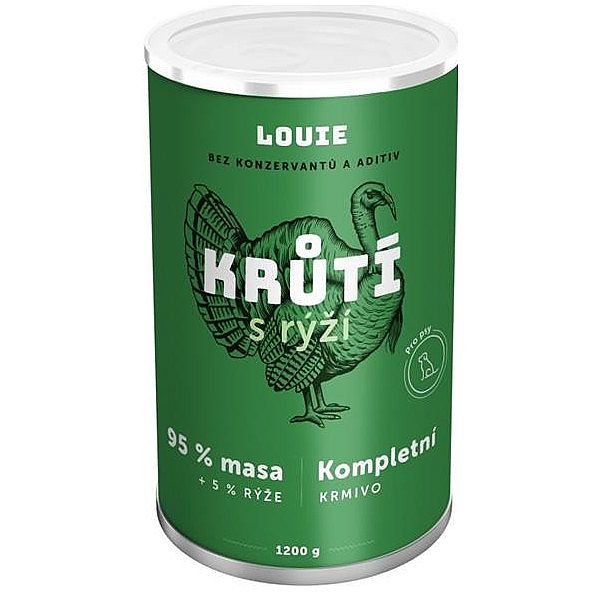 6f7c3a38823b10797a207cc07d0ae97012684fa0 Konzerva LOUIE morka s ryžou 1200g pre psov – Obrázok 1