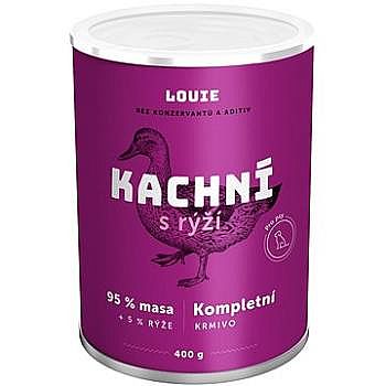 7aea5f319ee401faedf323bcf41344aca8ef96a6 Konzerva LOUIE kačacie s ryžou 400g pre psov – Obrázok 1