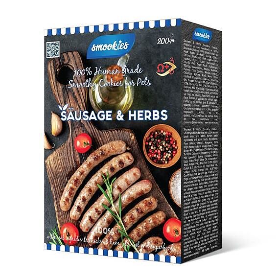 8158cfa5d7b00e762f4968a02d575ffcba69e4cf SMOOKIES Premium SAUSAGE 200g - klobáskové sušienky 100% human grade 200g – Obrázok 1