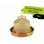 PREMIUM Napájačka pre hydinu 5L - s hlbokou miskou - s napúšťacím štuplom/zlatá 5ks