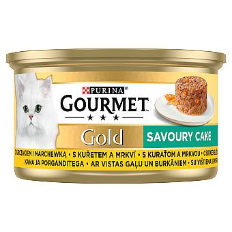 834997e10979b0cba6f0b9c31502b7d81a31faf6 Gourmet Gold konzerva Savoury Cake s kuraťom a mrkvou 85 g – Obrázok 1