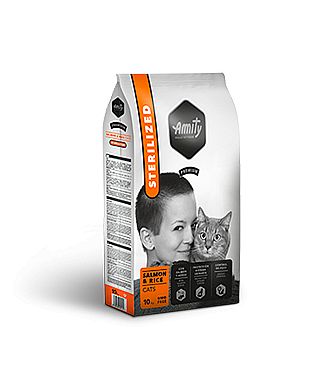 8cd6f21343c2f41ce52e5b560c16651920331bd5 Amity CATS Premium STERILIZED Salmon and Rice 10kg – Obrázok 1
