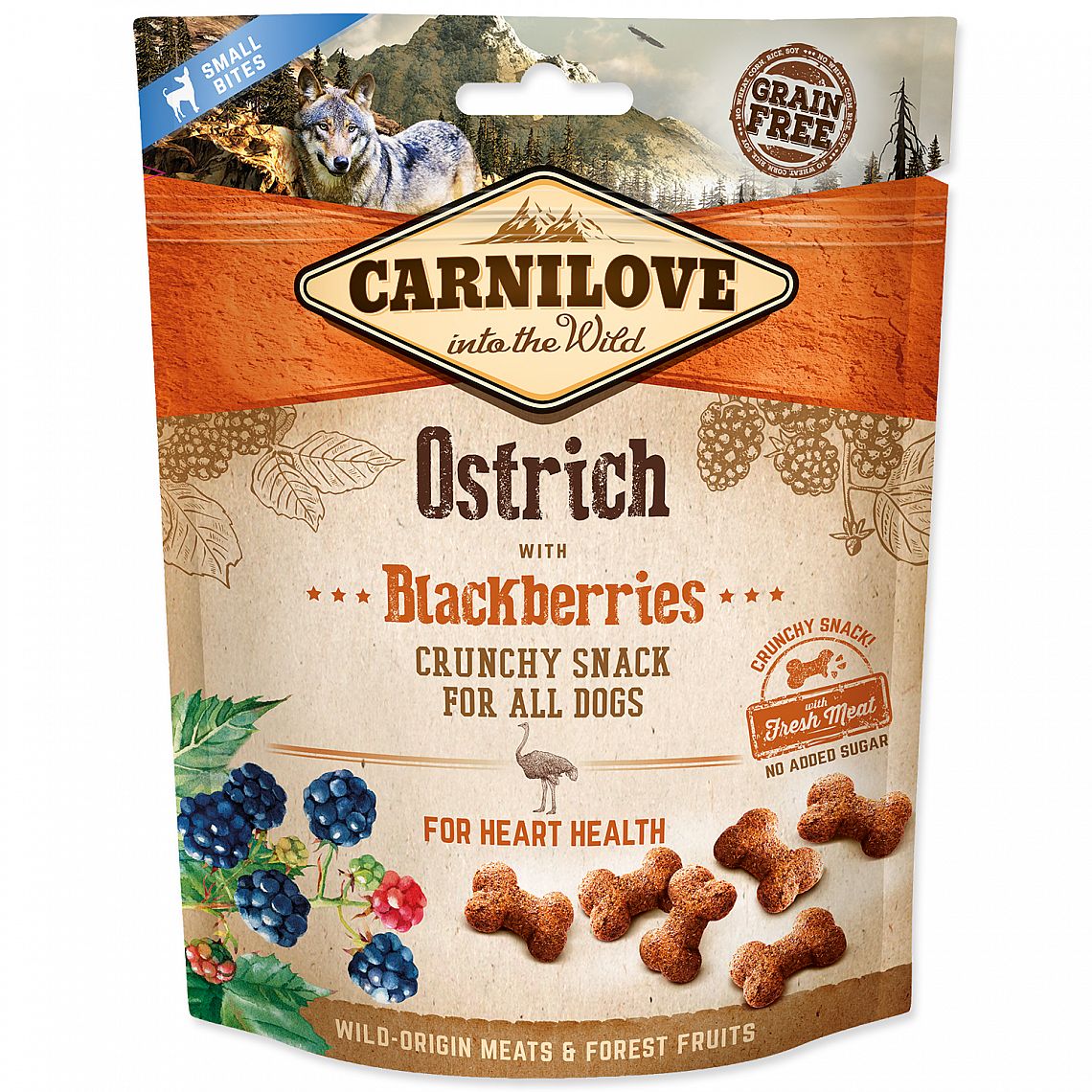96291bfdf753972688b77d5fdd35ccfa3d3780b3 Carnilove Dog Crunchy Snack Ostrich 200g – Obrázok 1