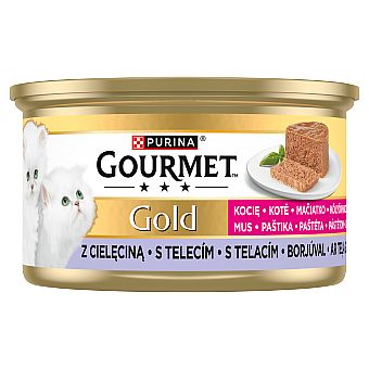 9f540e2c2ecf009e1ca2f1a566d815798d698036 Gourmet Gold Kitten paštéta s teľacím 85 g – Obrázok 1