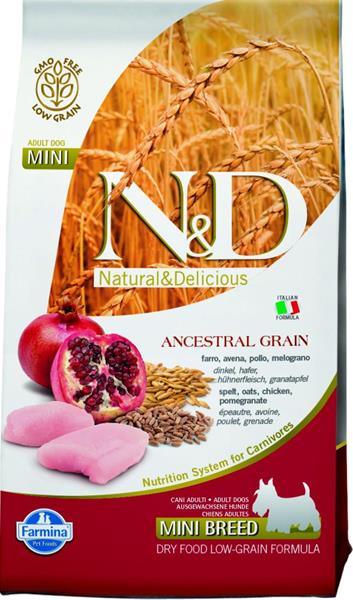 OBC007300-1411489513 Farmina N&D dog AG adult mini, chicken, spelt, oats & pomegranate 2,5 kg – Obrázok 1