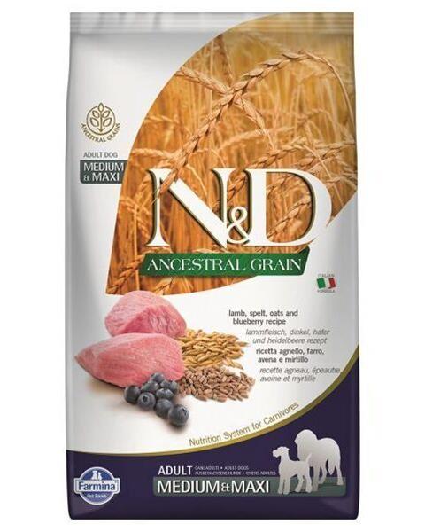 OBC007313-1669809982 Farmina N&D dog AG adult medium & maxi, lamb, spelt, oats & blueberry 12 kg – Obrázok 1