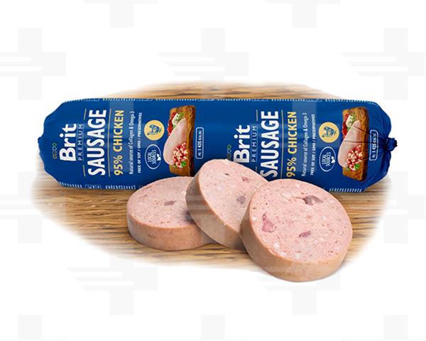 OBC016794-1531729637 Saláma BRIT dog Chicken 800 g – Obrázok 1