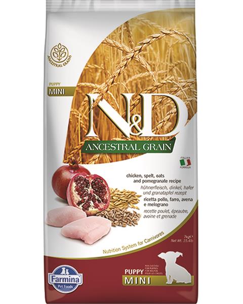 OBC019337-1606466071 Farmina N&D dog AG puppy mini, chicken, spelt, oats & pomegranate 7 kg – Obrázok 1