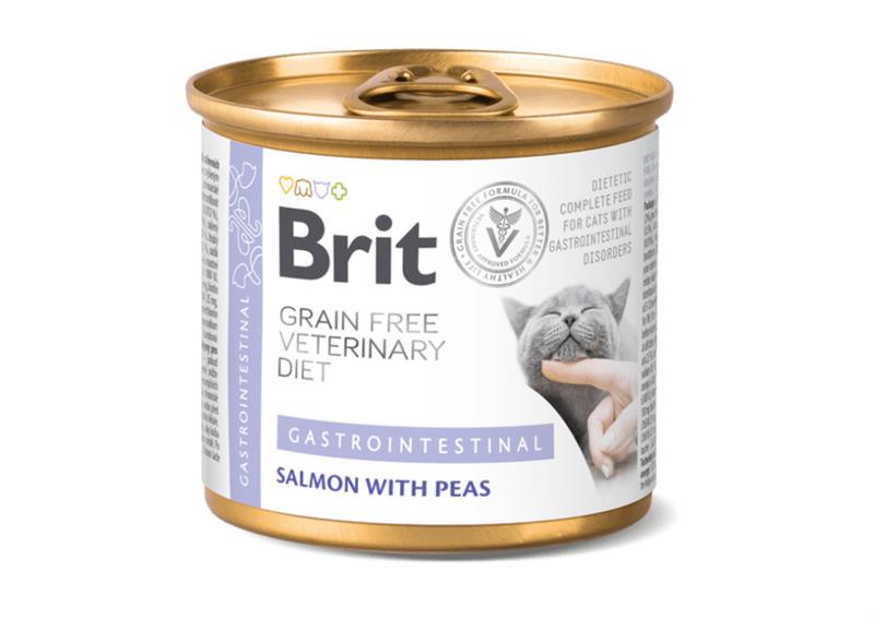 OBC021145-1763990117 Brit Veterinary Diets GF cat Gastrointestinal 200 g konzerva – Obrázok 1