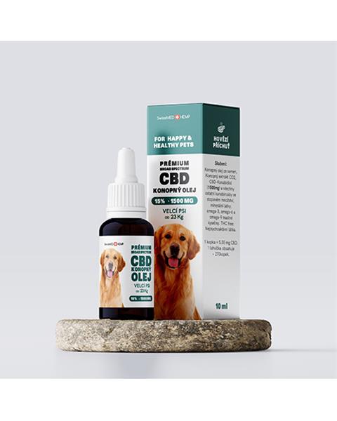 OBC021202-1627625843 Olej konopný CBD 15% 10 ml (270 kvapiek) pre veľké psy od 23 kg – Obrázok 1