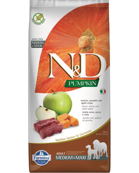 OBC022078-1655806769 Farmina N&D dog PUMPKIN (GF) adult medium & maxi, venison & apple 12 kg – Obrázok 1