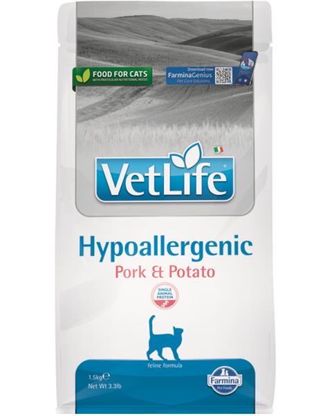 OBC022079-1655806220 Farmina Vet Life cat hypoallergenic, pork & potato 1,5 kg – Obrázok 1
