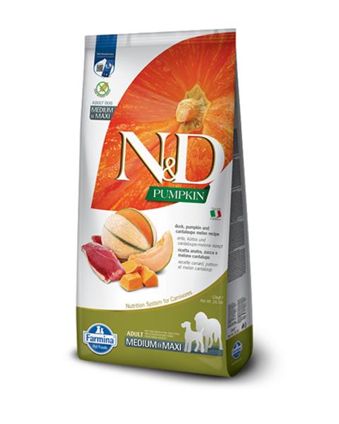 OBC023411-1683795588 Farmina N&D dog PUMPKIN (GF) adult medium & maxi, duck & cantaluope 12 kg – Obrázok 1