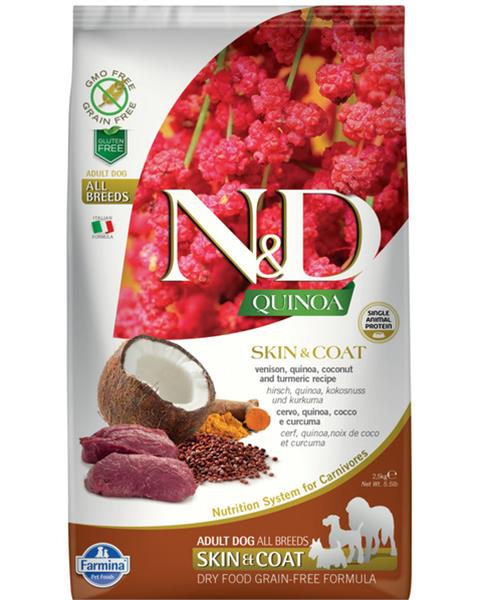 OBC023697-1695119979 Farmina N&D dog QUINOA (GF) adult medium & maxi, skin & coat, venison & coconut 7 kg – Obrázok 1