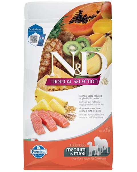 OBC024170-1703060997 Farmina N&D dog TROPICAL SELECTION (AG) adult medium & maxi, salmon 2 kg – Obrázok 1