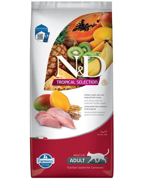 OBC024176-1702990666 Farmina N&D cat TROPICAL SELECTION (AG) adult, chicken 10 kg – Obrázok 1