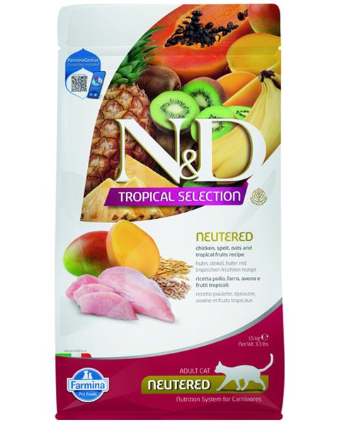 OBC024178-1702991279 Farmina N&D cat TROPICAL SELECTION (AG) adult neutered, chicken 1,5 kg – Obrázok 1