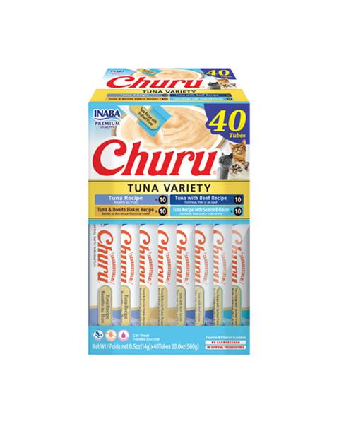 OBC024577-1711094854 Pamlsok Inaba Churu cat Tuniak 4 príchute 40 túb 560 g – Obrázok 1