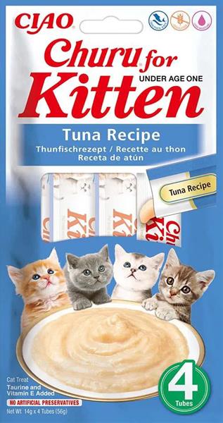 OBC025254-1749455194 Pamlsok Inaba Churu Kitten cat Tuniak 4 tuby 56 g – Obrázok 1