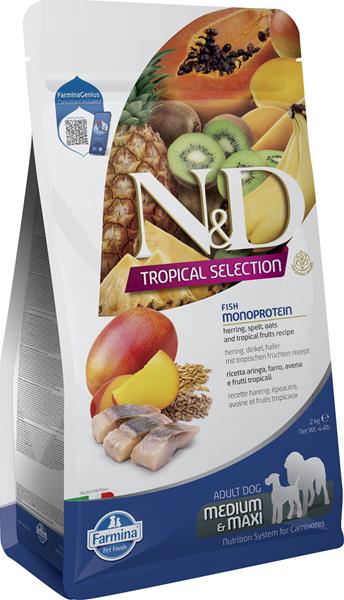 OBC026349-1763386838 Farmina N&D dog TROPICAL SELECTION (AG) adult med/max, herring 2 kg – Obrázok 1