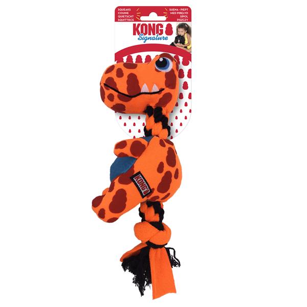 OBC026553-1772699678 Hračka Kong Dog Signature Dynos Dino s pískatkom mix M polyester – Obrázok 1
