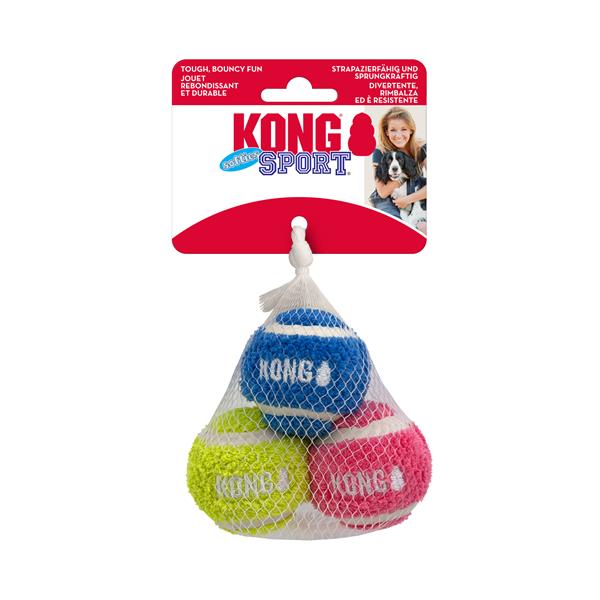 OBC026557-1770022076 Hračka Kong Dog Sport Softies Loptičky tenis 3ks guma vulkanizovaná S – Obrázok 1