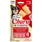Pamlsok Inaba Churu Terrine dog kura s hovädzím 4 x 15 g