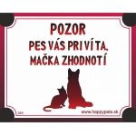 Tabulka pes vás privíta, mačka zhodnotí