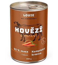 a24c25879034880c740a23c4c007159d2ca0b516 Konzerva LOUIE hovädzie s mrkvou 1200g pre psov – Obrázok 1