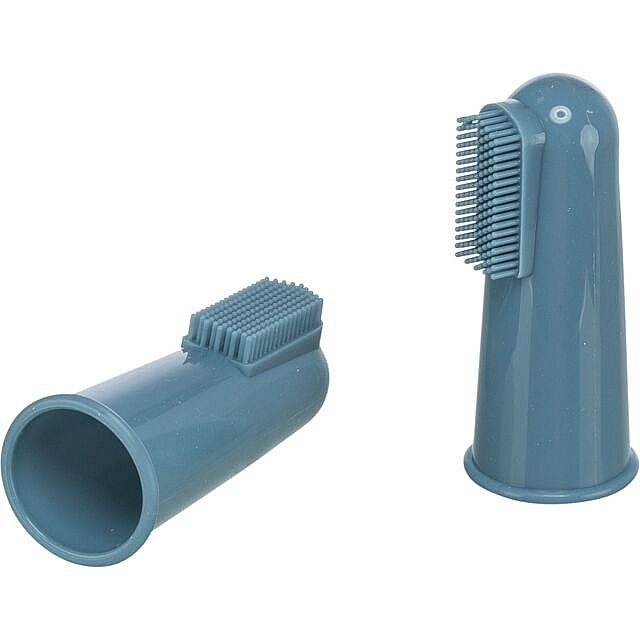 a428876d12d8f75cefe28d14f4ac47d47ba6dd16 Finger-toothbrush set, silicone, dog/cat, 6 cm, 2 pcs. – Obrázok 1
