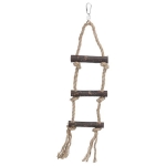 Rope ladder, bark wood/sisal, 3 rungs/40 cm