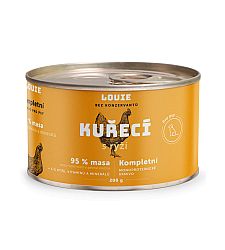 b91c5f8655aa90a3bea5fa9256b09e7021c0117e Konzerva LOUIE kuracie s ryžou 200g pre psov – Obrázok 1