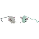 Set mice, plush, catnip, 5 cm, 2 pcs., white/grey