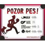 Tabulka POZOR PES  - kurieri