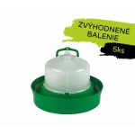 PREMIUM Napájačka pre hydinu 5L - s hlbokou miskou - s napúšťacím štuplom/zelená 5ks