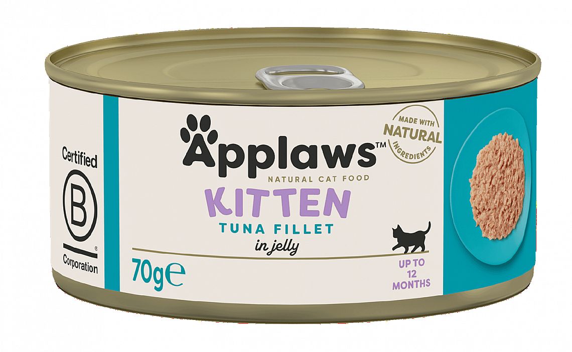 c674f9b6b59765cdd1e1b27b0aed7022a14a4a6c Konzerva APPLAWS Kitten Tuna filet in jelly 70g – Obrázok 1